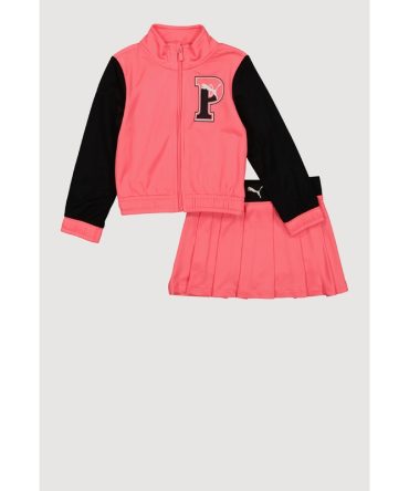 Toddler Girls Puma Color Block Track Jacket with Tennis Skirt