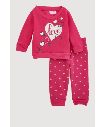 Baby Girls 0-9M Love Glitter Heart Sweatshirt and Joggers
