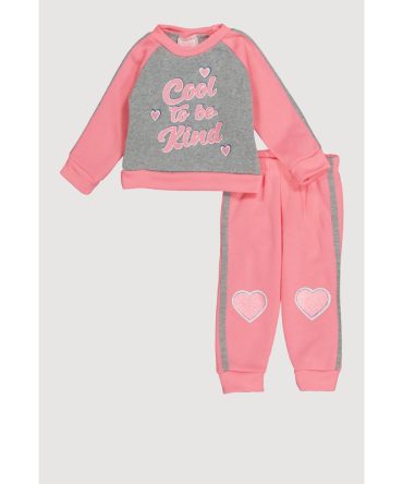 Baby Girls 12-24M Cool To Be Kind Graphic Sweatshirt and Sweatpants