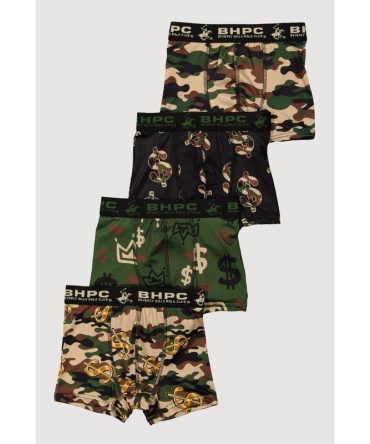 Boys Assorted Camouflage Print Boxer Briefs 4 Pack