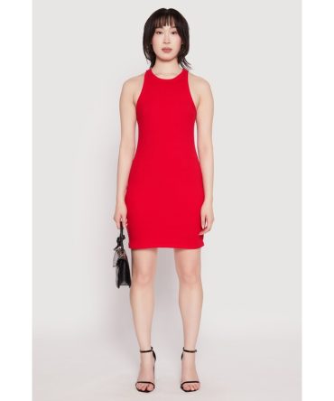 Crew Neck Mini Racerback Tank Dress