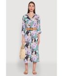 Floral Double Slit Midi Dress