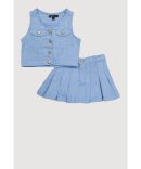 Side Fringe Faux Leather Mini Skirt