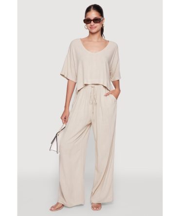 Stylish High Waisted Palazzo Pants with Drawstring
