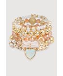 Beaded Stretch Charm Bracelets Set of 5