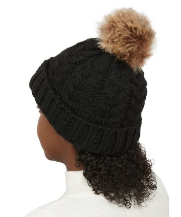 Cable Knit Pom Pom Beanie