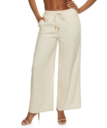Iris Beaded Faux Drawstring Palazzo Pants