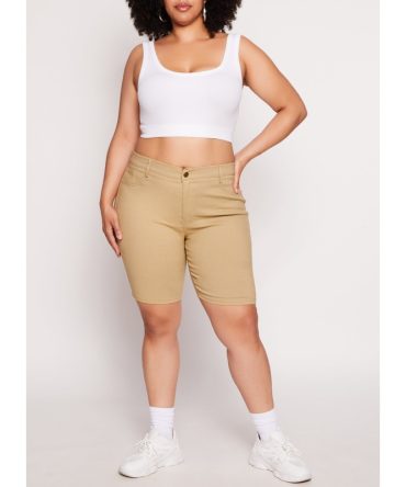 Plus Size Hyperstretch High Waist Bermuda Shorts