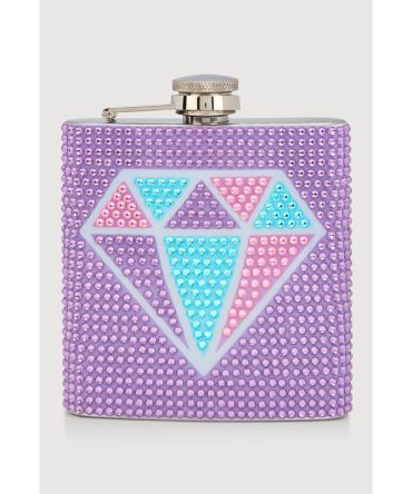 Rhinestone Color Blocked Diamond Flask