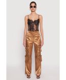 Satin Zip Cargo Pants