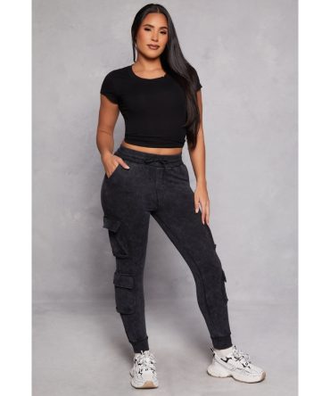 Acid Wash Cargo Joggers