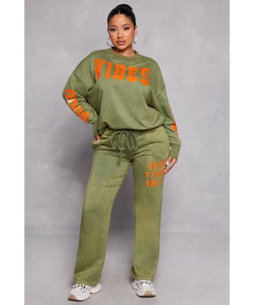 Acid Wash Good Vibes Only Sweatpants
