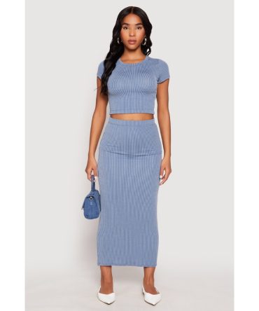 Almost Famous Ribbed Knit Maxi Skirt