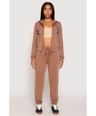 Fleece Drawstring High Waist Joggers