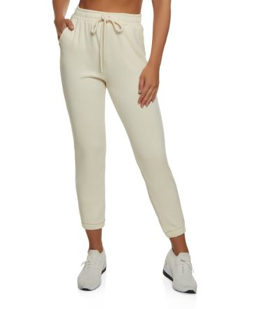 Fleece Faux Drawstring Sweatpants