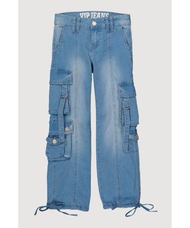 Girls VIP Drawstring Hem Cargo Jeans