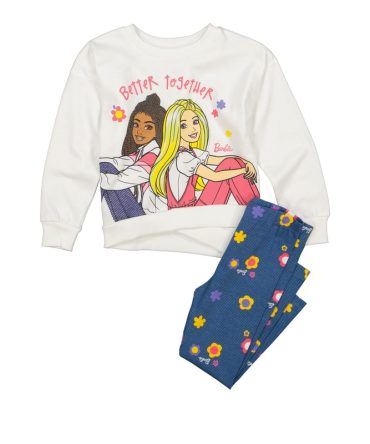 Little Girls Barbie Graphic Sweatshirt and Leggings