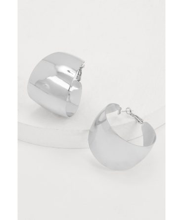 Metallic Wide Hoop Earrings