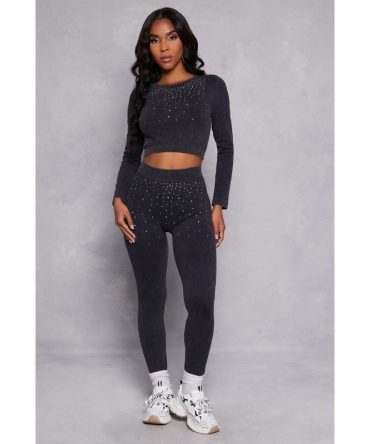 Seamless Rhinestone High Waisted Leggings