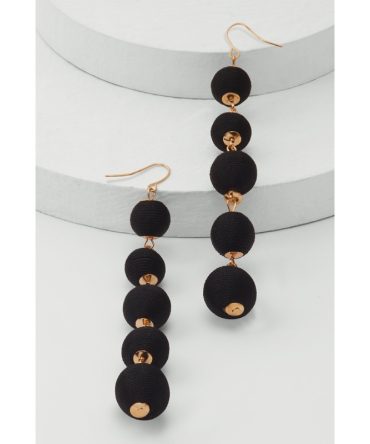 Thread Wrapped Ball Drop Earrings