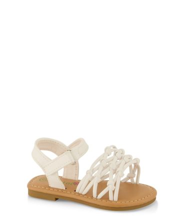 Toddler Girls Woven Knot Band Ankle Strap Sandals