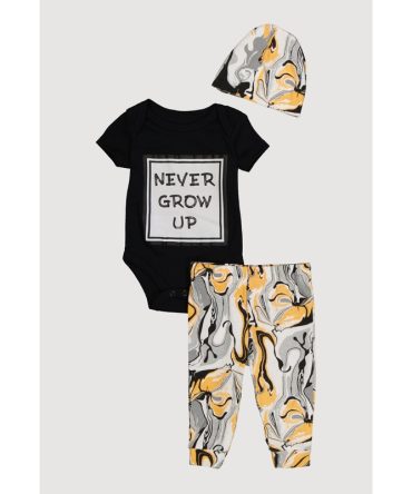 Baby Boys 0-9M Never Grow Up Bodysuit and Joggers Set