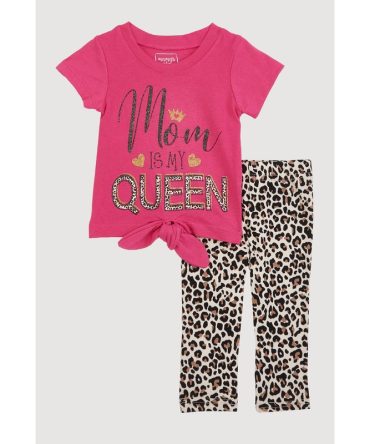 Baby Girls 0-9M Mom Is My Queen Graphic Tee and Leggings