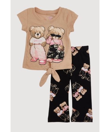 Baby Girls 0-9M Sassy Girl Bears Graphic Tee and Leggings