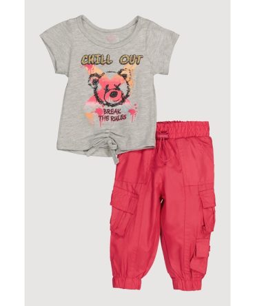 Baby Girls 12-24M Chill Out Tee and Cargo Joggers