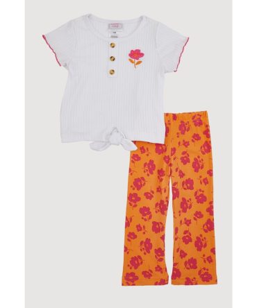 Baby Girls 12-24M Floral Graphic Tee and Flared Leggings