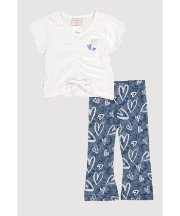 Baby Girls 12-24M Hearts Graphic Tee and Flared Leggings