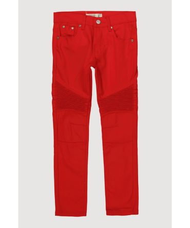 Boys Solid Slim Leg Moto Jeans