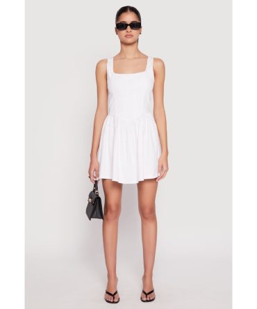 Corset Ruched Mini Skater Dress