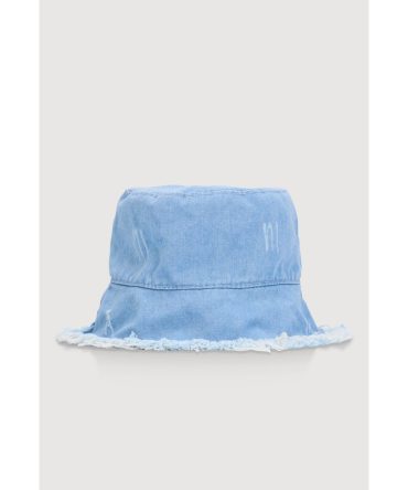 Distressed Frayed Denim Bucket Hat