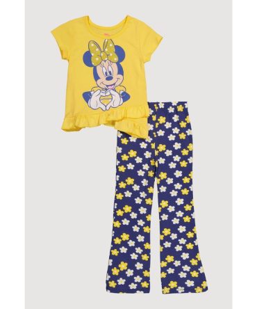 Little Girls Minnie Mouse Graphic Tee and Floral Pants