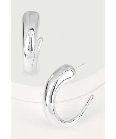 Metallic Chunky Hoop Earrings