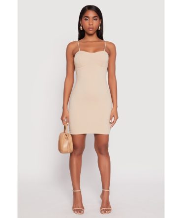 Ribbed Knit Bustier Cami Mini Dress