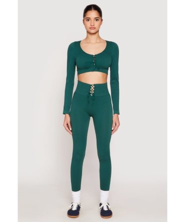 Seamless Lace Up Leggings