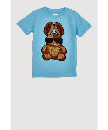 Toddler Boys Chenille Bunny Graphic Tee