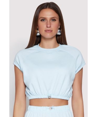 Almost Famous Cap Sleeve Cropped Sweatshirt
