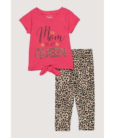 Baby Girls 12-24M Mom Is My Queen Graphic Tee and Leggings