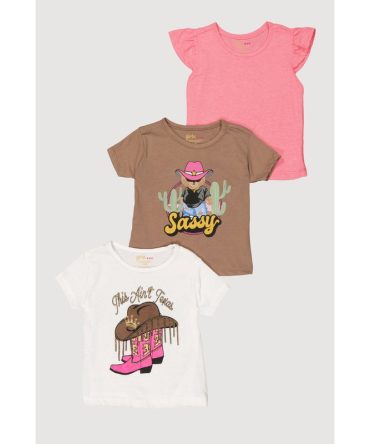 Baby Girls 12-24M Western Graphic Tops 3 Pack