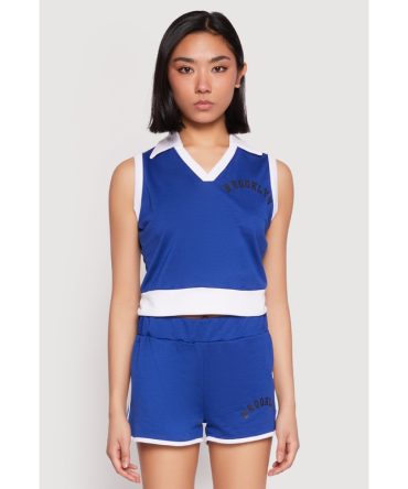 Brooklyn Sleeveless Johnny Collar Top