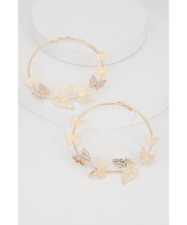 Butterfly Hoop Earrings