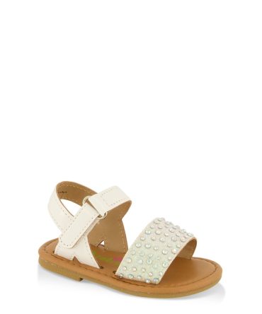 Toddler Girls Rhinestone Band Ankle Strap Sandals