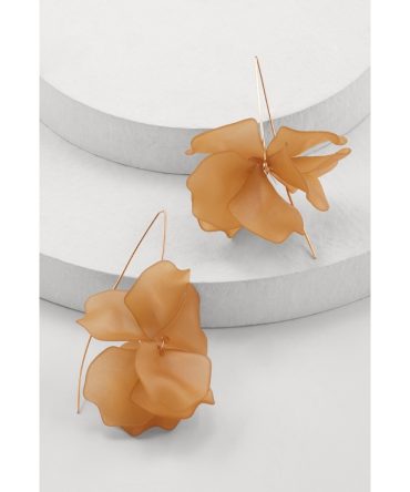 3D Resin Rose Petal Dangle Earrings