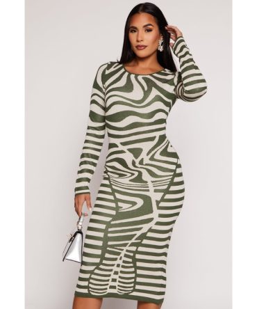 Almost Famous Abstract Sweater Dress