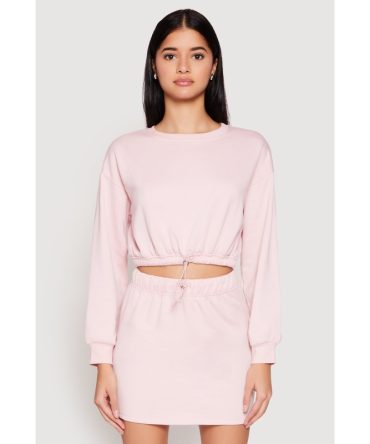 Almost Famous Crew Neck Cropped Sweatshirt