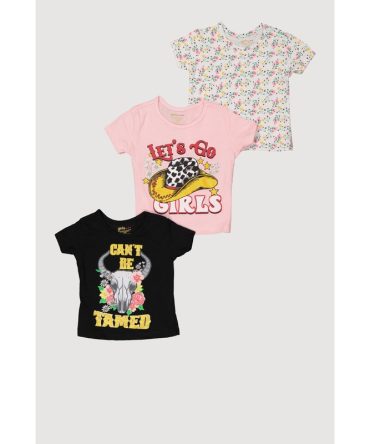 Baby Girls 12-24M Western Graphic Tees 3 Pack