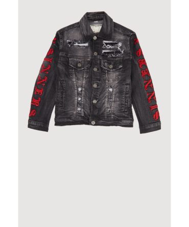 Boys Distressed Sinners X Saints Denim Jacket